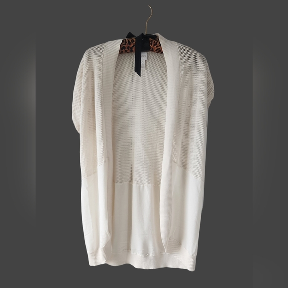 Chico's light weight cardigan | Size 0 | short sleeve | cream / white | knit | - Picture 1 of 4